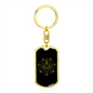 Sacred Geometry Connecting Lines in Polygon Keychain Stainless Steel or 18k Gold Dog Tag Keyring-Express Your Love Gifts