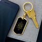 Sacred Geometry Diamond Keychain Stainless Steel or 18k Gold Dog Tag Keyring-Express Your Love Gifts
