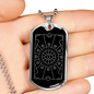 Sacred Geometry Diamond Star Circle in Rectangle Necklace Stainless Steel or 18k Gold Dog Tag-Express Your Love Gifts