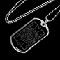 Sacred Geometry Diamond Star Circle in Rectangle Necklace Stainless Steel or 18k Gold Dog Tag-Express Your Love Gifts