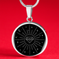 Sacred Geometry Diamond Sun Circle Necklace Stainless Steel or 18k Gold 18-22"-Express Your Love Gifts
