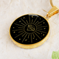 Sacred Geometry Diamond Sun Circle Necklace Stainless Steel or 18k Gold 18-22"-Express Your Love Gifts