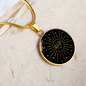 Sacred Geometry Diamond Sun Circle Necklace Stainless Steel or 18k Gold 18-22"-Express Your Love Gifts