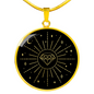 Sacred Geometry Diamond Sun Circle Necklace Stainless Steel or 18k Gold 18-22"-Express Your Love Gifts