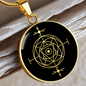 Sacred Geometry Dot in Overlapping Circles Circle Necklace Stainless Steel or 18k Gold 18-22"-Express Your Love Gifts