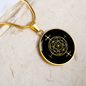 Sacred Geometry Dot in Overlapping Circles Circle Necklace Stainless Steel or 18k Gold 18-22"-Express Your Love Gifts
