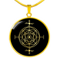 Sacred Geometry Dot in Overlapping Circles Circle Necklace Stainless Steel or 18k Gold 18-22"-Express Your Love Gifts