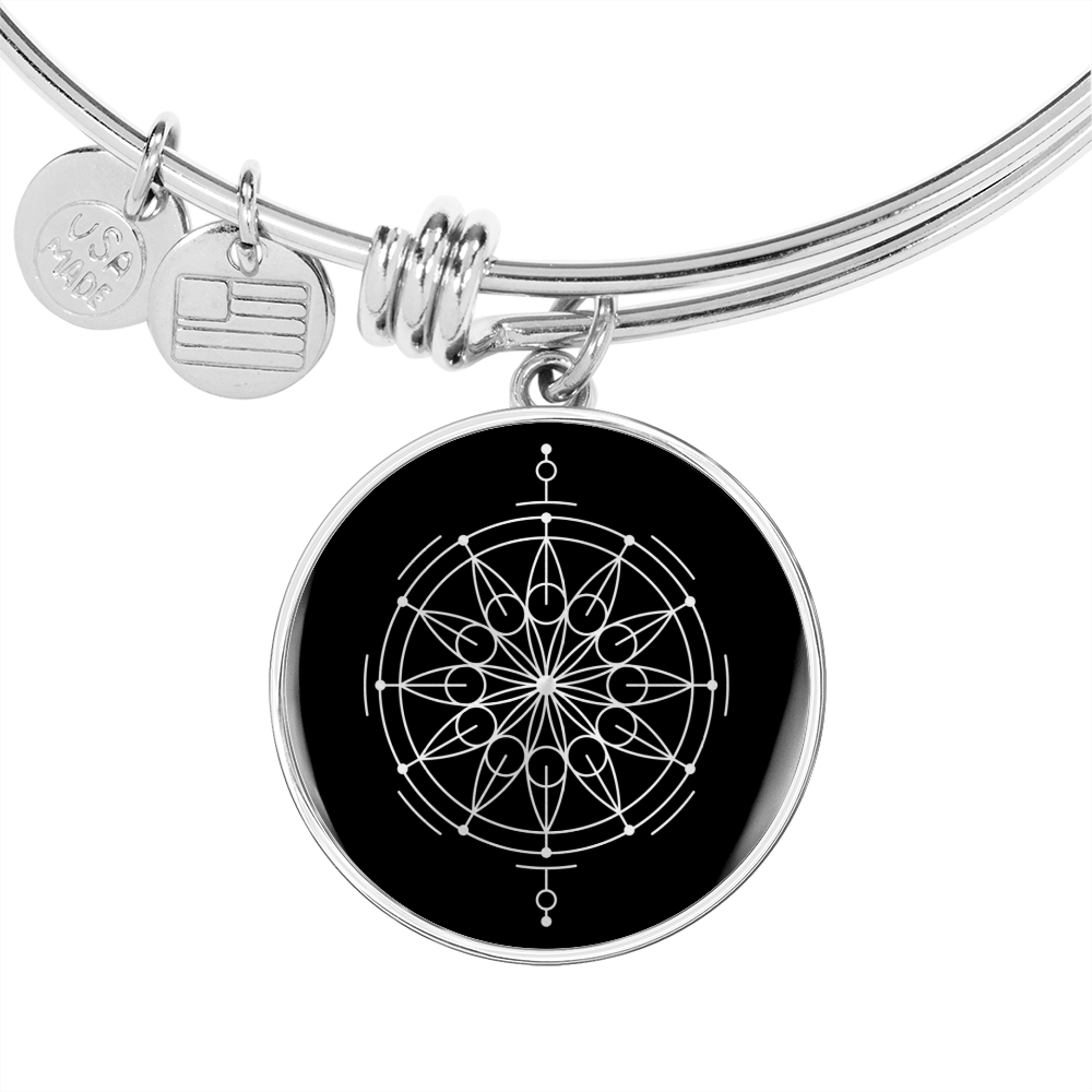 Sacred Geometry Dot Inside a Circle Bracelet Stainless Steel or 18k Gold Circle Bangle-Express Your Love Gifts