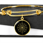 Sacred Geometry Dot Inside a Circle Bracelet Stainless Steel or 18k Gold Circle Bangle-Express Your Love Gifts