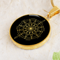 Sacred Geometry Dot Inside a Circle Circle Necklace Stainless Steel or 18k Gold 18-22"-Express Your Love Gifts