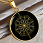 Sacred Geometry Dot Inside a Circle Circle Necklace Stainless Steel or 18k Gold 18-22"-Express Your Love Gifts