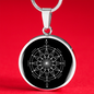 Sacred Geometry Dot Inside a Circle Circle Necklace Stainless Steel or 18k Gold 18-22"-Express Your Love Gifts