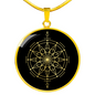 Sacred Geometry Dot Inside a Circle Circle Necklace Stainless Steel or 18k Gold 18-22"-Express Your Love Gifts