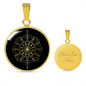 Sacred Geometry Dot Inside a Circle Circle Necklace Stainless Steel or 18k Gold 18-22"-Express Your Love Gifts