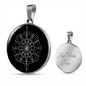 Sacred Geometry Dot Inside a Circle Circle Necklace Stainless Steel or 18k Gold 18-22"-Express Your Love Gifts