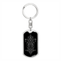 Sacred Geometry Egyptian Sketching Keychain Stainless Steel or 18k Gold Dog Tag Keyring-Express Your Love Gifts