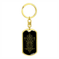 Sacred Geometry Egyptian Sketching Keychain Stainless Steel or 18k Gold Dog Tag Keyring-Express Your Love Gifts