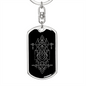 Sacred Geometry Egyptian Sketching Keychain Stainless Steel or 18k Gold Dog Tag Keyring-Express Your Love Gifts
