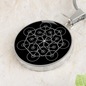 Sacred Geometry Flower Inside Polygon Black Circle Necklace Stainless Steel or 18k Gold 18-22"-Express Your Love Gifts