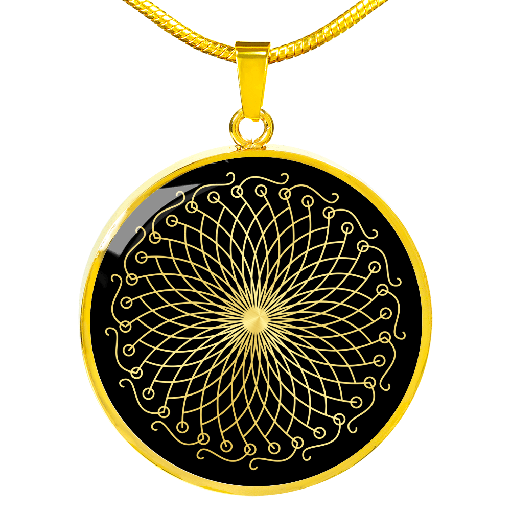 Sacred Geometry Flower of Life Circle Necklace Stainless Steel or 18k Gold 18-22"-Express Your Love Gifts