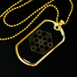 Sacred Geometry Fruit of Life Stylized Version Necklace Stainless Steel or 18k Gold Dog Tag-Express Your Love Gifts