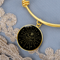 Sacred Geometry Funny Face Sun Bracelet Stainless Steel or 18k Gold Circle Bangle-Express Your Love Gifts