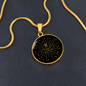 Sacred Geometry Funny Face Sun Circle Necklace Stainless Steel or 18k Gold 18-22"-Express Your Love Gifts