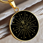 Sacred Geometry Funny Face Sun Circle Necklace Stainless Steel or 18k Gold 18-22"-Express Your Love Gifts