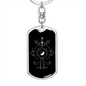 Sacred Geometry Greater Than Less Than Keychain Stainless Steel or 18k Gold Dog Tag Keyring-Express Your Love Gifts