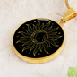 Sacred Geometry Half Moon Circle Necklace Stainless Steel or 18k Gold 18-22"-Express Your Love Gifts