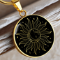 Sacred Geometry Half Moon Circle Necklace Stainless Steel or 18k Gold 18-22"-Express Your Love Gifts