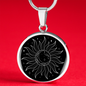 Sacred Geometry Half Moon Circle Necklace Stainless Steel or 18k Gold 18-22"-Express Your Love Gifts