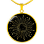 Sacred Geometry Half Moon Circle Necklace Stainless Steel or 18k Gold 18-22"-Express Your Love Gifts