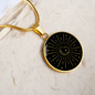 Sacred Geometry Half Moon Star Circle Necklace Stainless Steel or 18k Gold 18-22"-Express Your Love Gifts