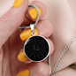 Sacred Geometry Half Moon Star Circle Necklace Stainless Steel or 18k Gold 18-22"-Express Your Love Gifts