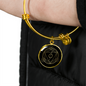 Sacred Geometry Hexagon Triangle in Circle Bracelet Stainless Steel or 18k Gold Circle Bangle-Express Your Love Gifts