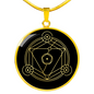 Sacred Geometry Hexagon Triangle in Circle Circle Necklace Stainless Steel or 18k Gold 18-22"-Express Your Love Gifts