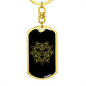 Sacred Geometry Hexagon Triangle Keychain Stainless Steel or 18k Gold Dog Tag Keyring-Express Your Love Gifts