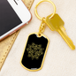 Sacred Geometry Hexagon Triangle Keychain Stainless Steel or 18k Gold Dog Tag Keyring-Express Your Love Gifts
