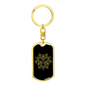 Sacred Geometry Hexagon Triangle Keychain Stainless Steel or 18k Gold Dog Tag Keyring-Express Your Love Gifts