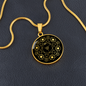 Sacred Geometry Hexagons in Circle Circle Necklace Stainless Steel or 18k Gold 18-22"-Express Your Love Gifts