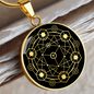 Sacred Geometry Hexagons in Circle Circle Necklace Stainless Steel or 18k Gold 18-22"-Express Your Love Gifts