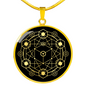 Sacred Geometry Hexagons in Circle Circle Necklace Stainless Steel or 18k Gold 18-22"-Express Your Love Gifts