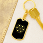 Sacred Geometry Hexagons Keychain Stainless Steel or 18k Gold Dog Tag Keyring-Express Your Love Gifts
