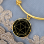 Sacred Geometry Icosahedron Stylized Version Bracelet Stainless Steel or 18k Gold Circle Bangle-Express Your Love Gifts