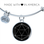 Sacred Geometry Icosahedron Stylized Version Bracelet Stainless Steel or 18k Gold Circle Bangle-Express Your Love Gifts