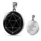 Sacred Geometry Icosahedron Stylized Version Circle Necklace Stainless Steel or 18k Gold 18-22"-Express Your Love Gifts
