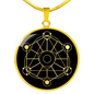 Sacred Geometry in Triangle and Hexagon Circle Necklace Stainless Steel or 18k Gold 18-22"-Express Your Love Gifts