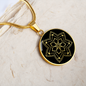 Sacred Geometry Lantern Circle Necklace Stainless Steel or 18k Gold 18-22"-Express Your Love Gifts