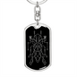 Sacred Geometry Lizard Like Design Keychain Stainless Steel or 18k Gold Dog Tag Keyring-Express Your Love Gifts